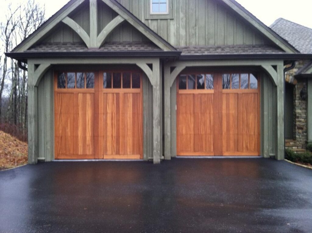 Custom wooden garage doors